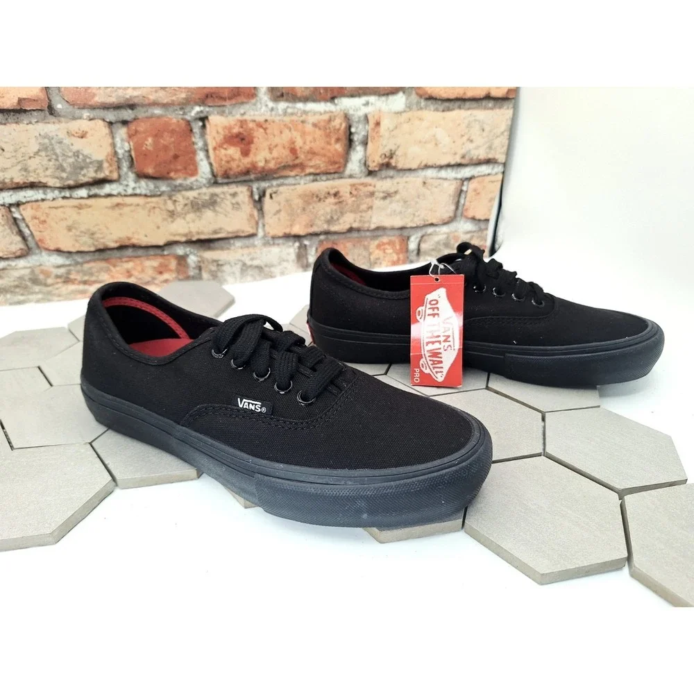 Vans Authentic Pro Triple Black Skateboard‎ Shoes Men 6.5 / Women 8 2010s Rare